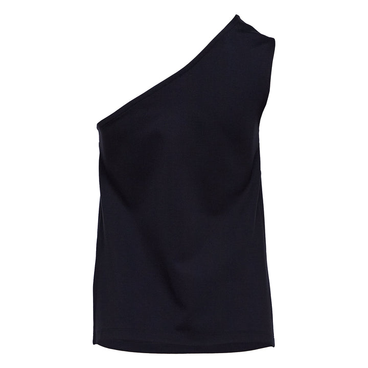 Triacetate Satin Knit One-Shoulder Top