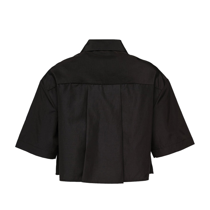 Papery Silk Cotton Cropped Shirt