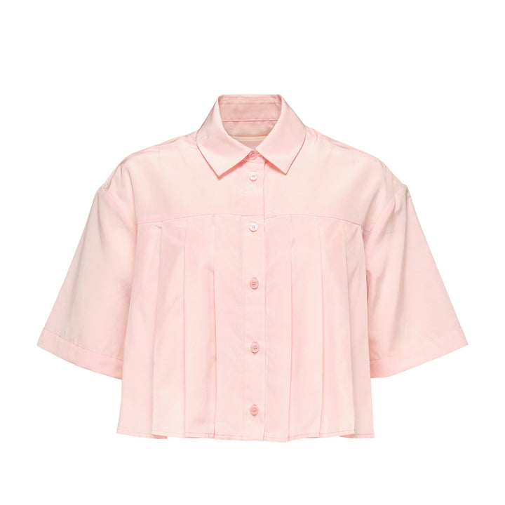 Papery Silk Cotton Cropped Shirt