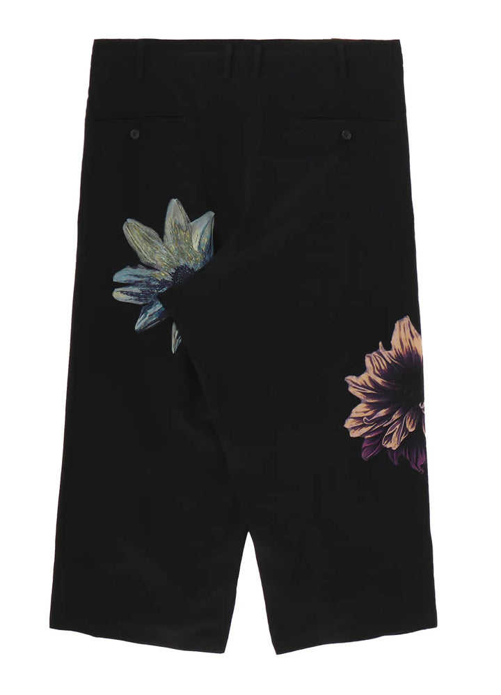 Flower Designed Print Wide Pants