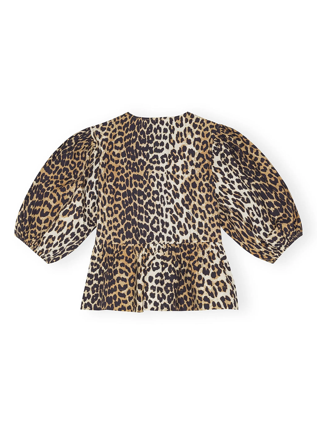 Printed Cotton Poplin Peplum Blouse
