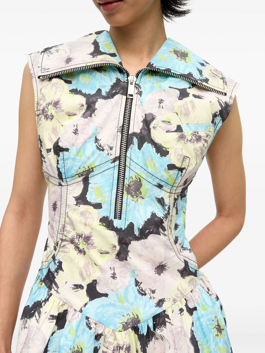 Printed Cotton Mini Dress