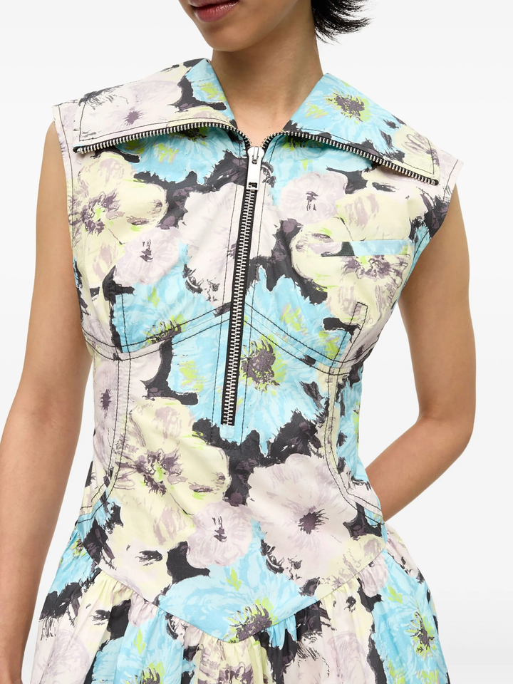 Printed Cotton Mini Dress