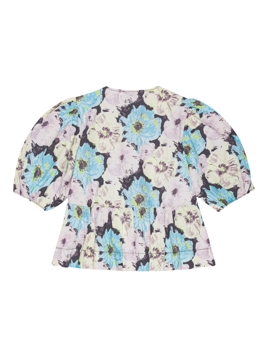 Printed Cotton Peplum Blouse