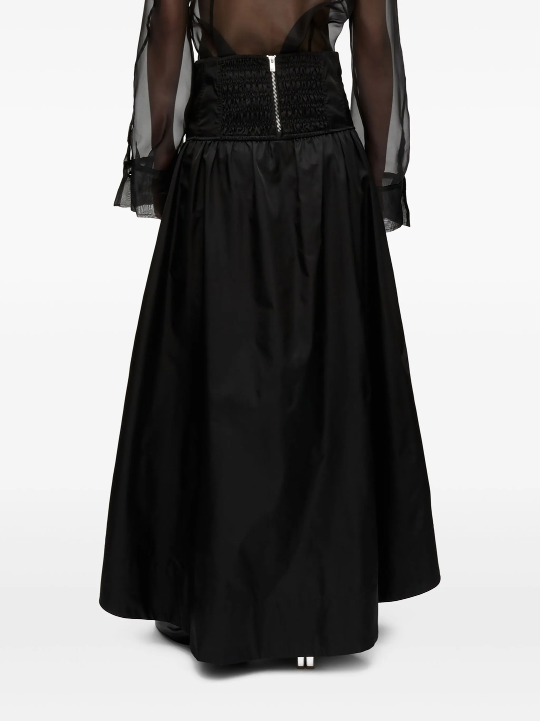 Duchesse Nylon Long Pocket Skirt