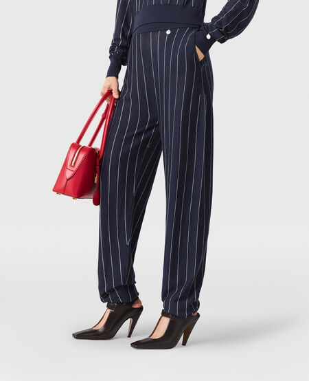 Pinstripe Light Knit Trousers