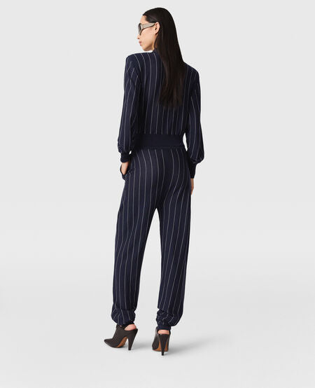 Pinstripe Light Knit Trousers