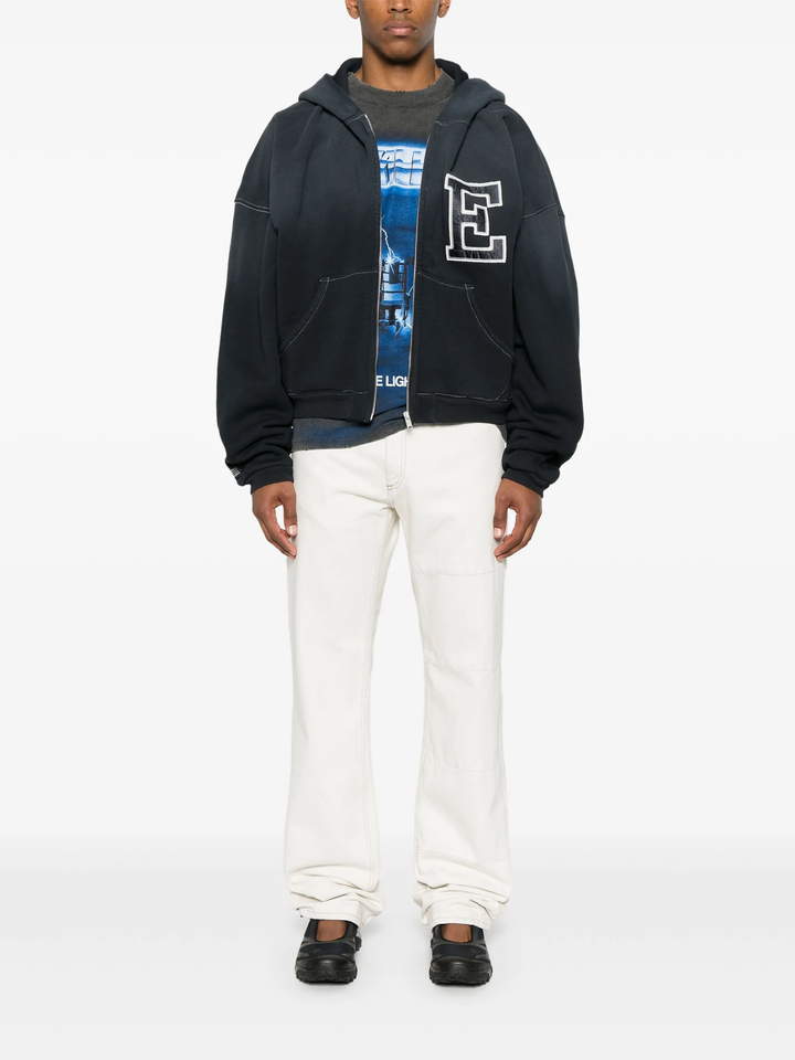 Unisex Varsity Oversized Zip-Up Sweatshirt