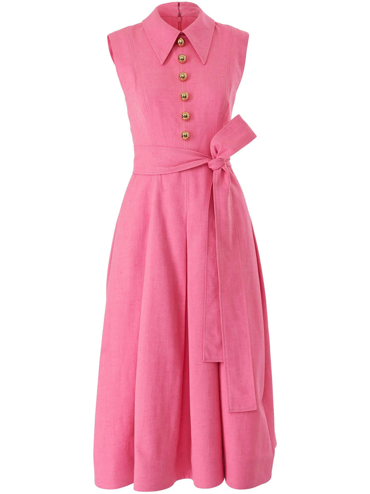 Sleeveless Pleated Midi Dress