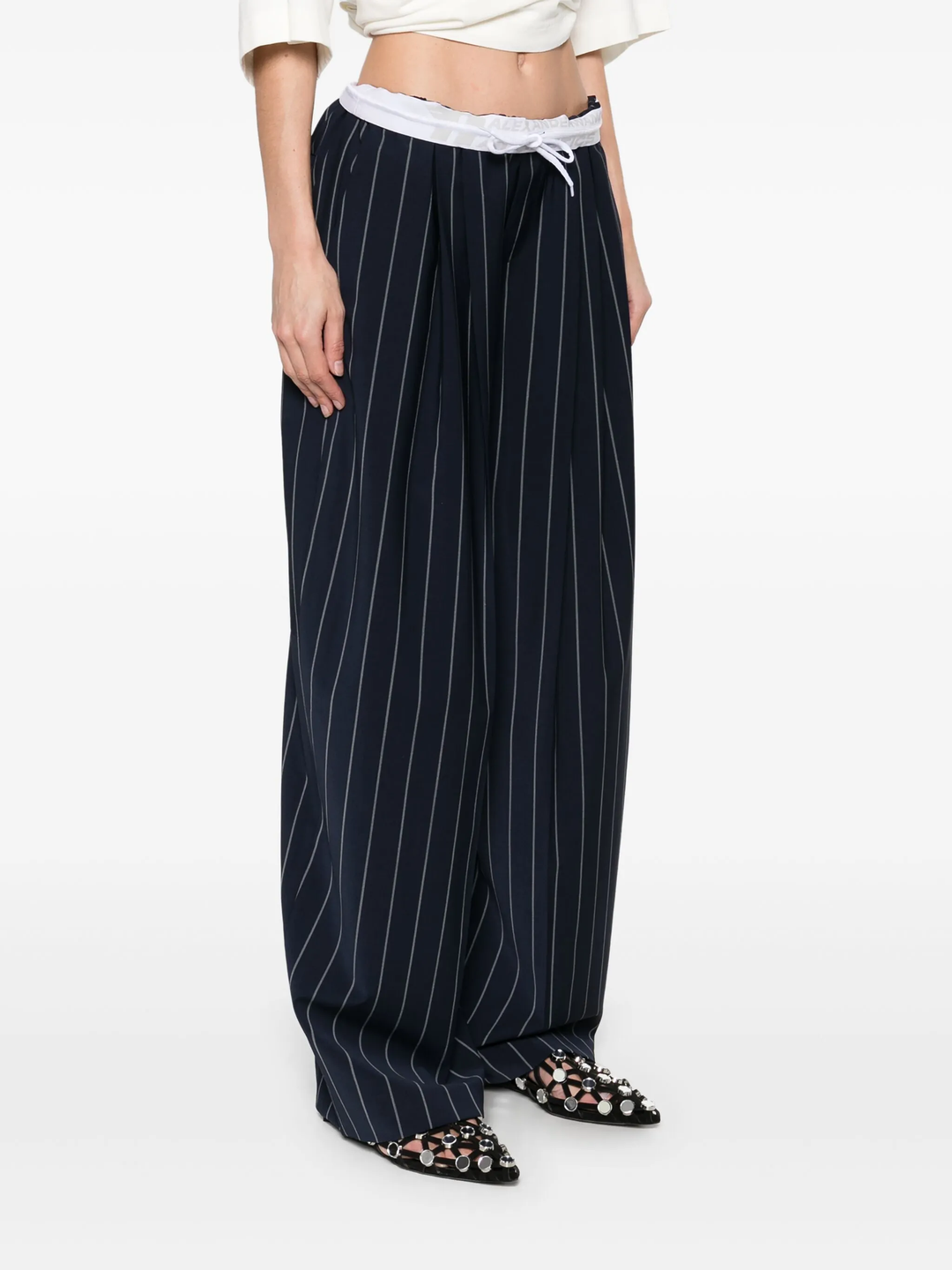 Pinstripe Tropical Wool Stretch Pant