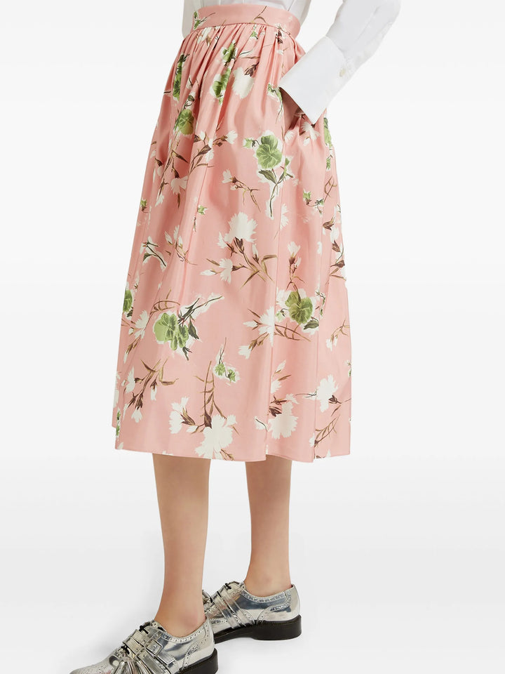 Gathered Midi Skirt Cotton