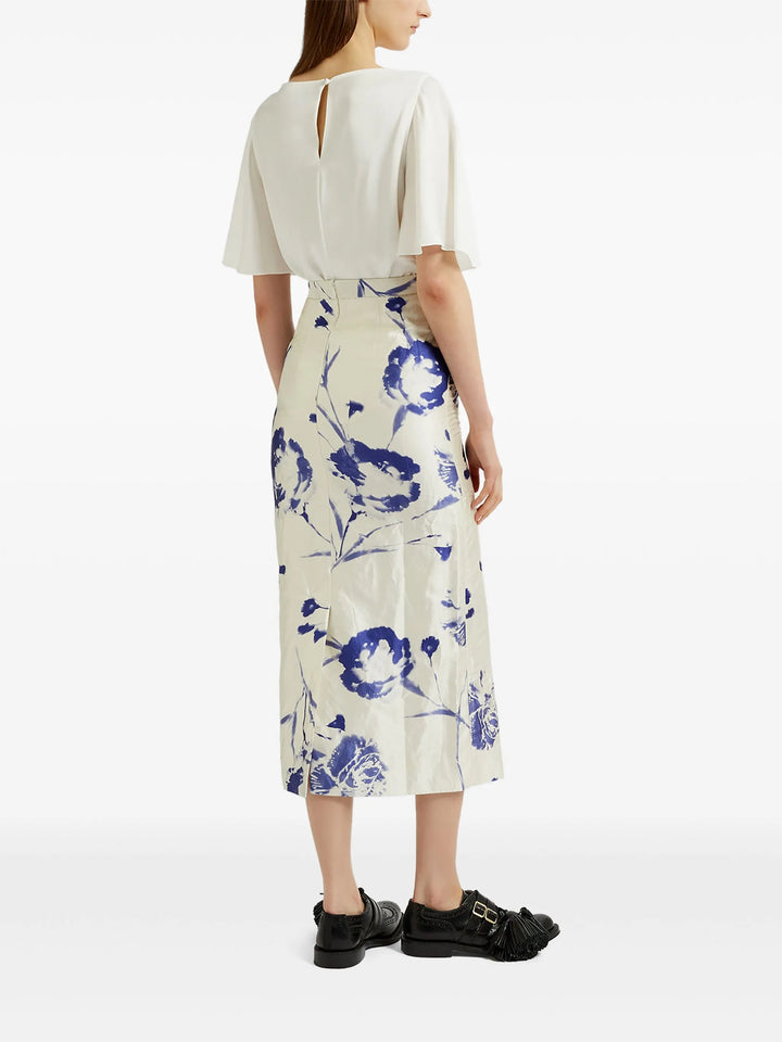 Draped Short Sleeve Top Satin