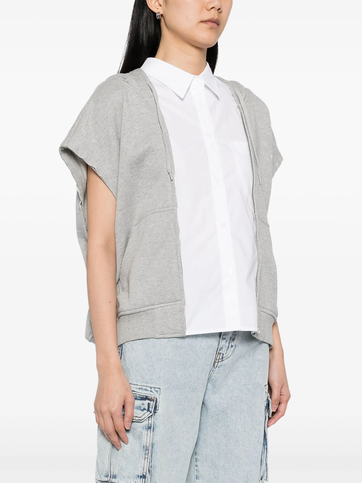 Grey Shirt Layered Jersey Jacket