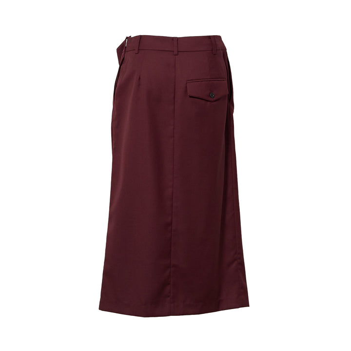 Wine Kangaroo Midi Skirt
