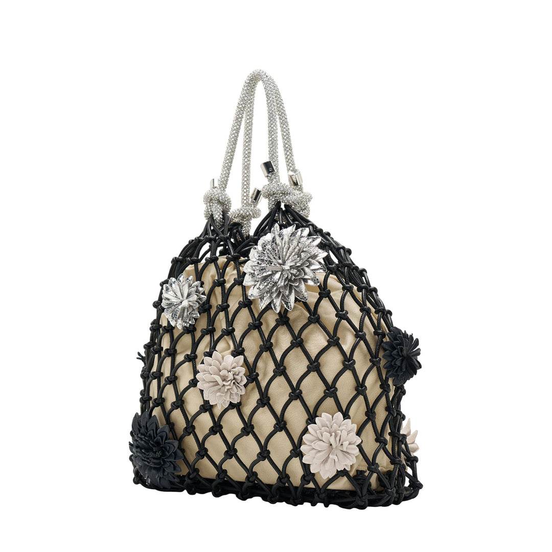 Macrame Mini Sac With Flowers Tote