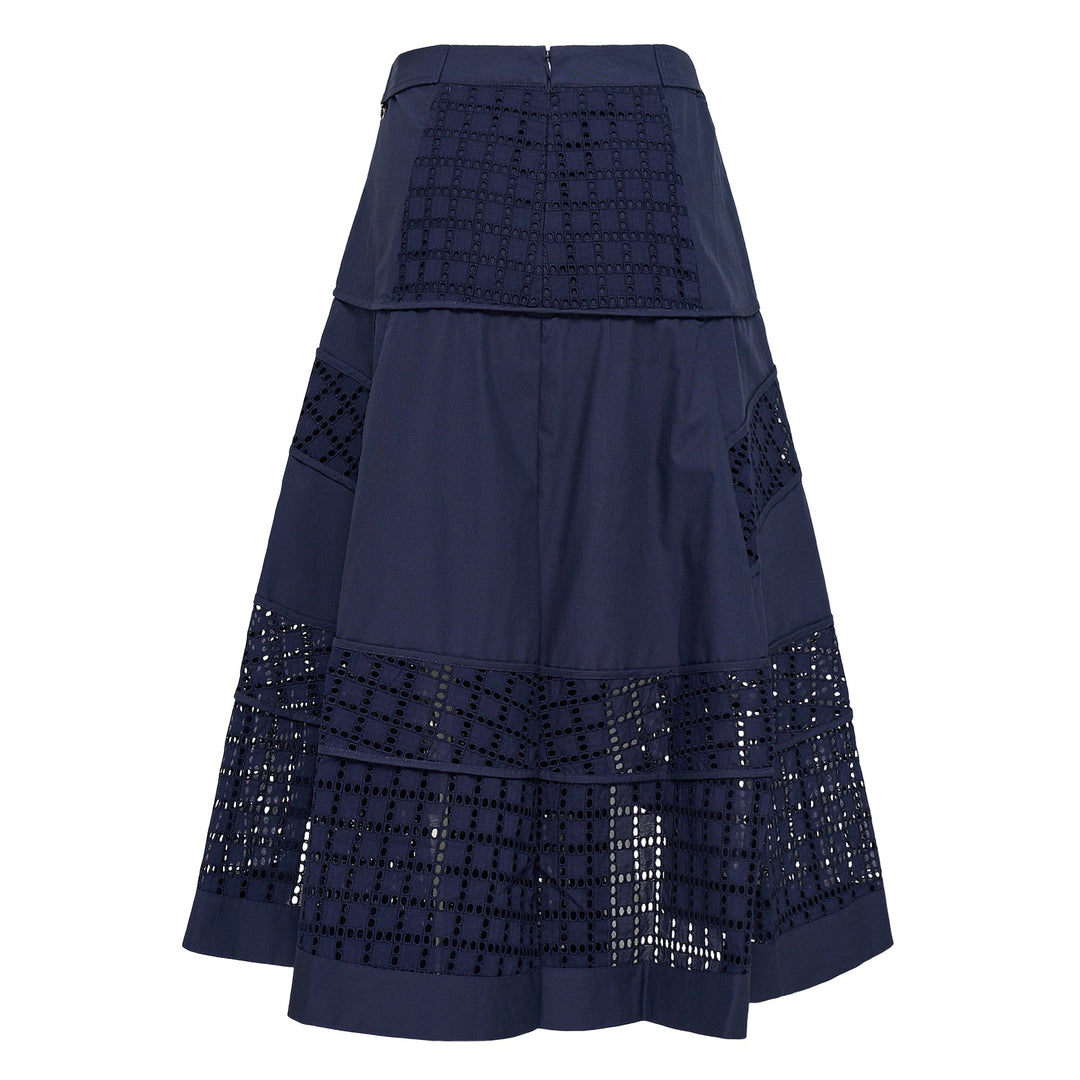 Broiderie Anglaise Grid Skirt