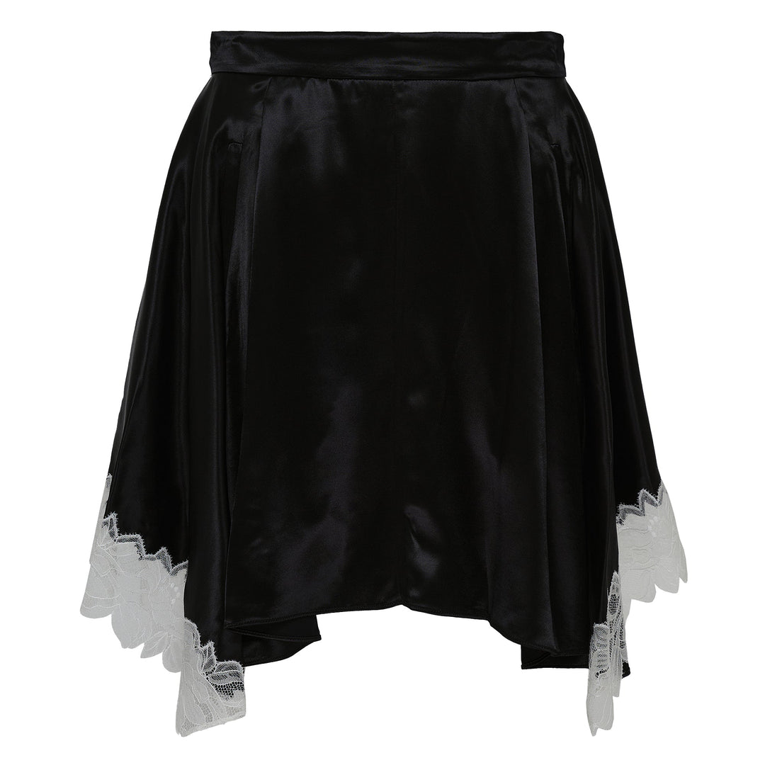 Liquid Satin Flounce Mini Skirt