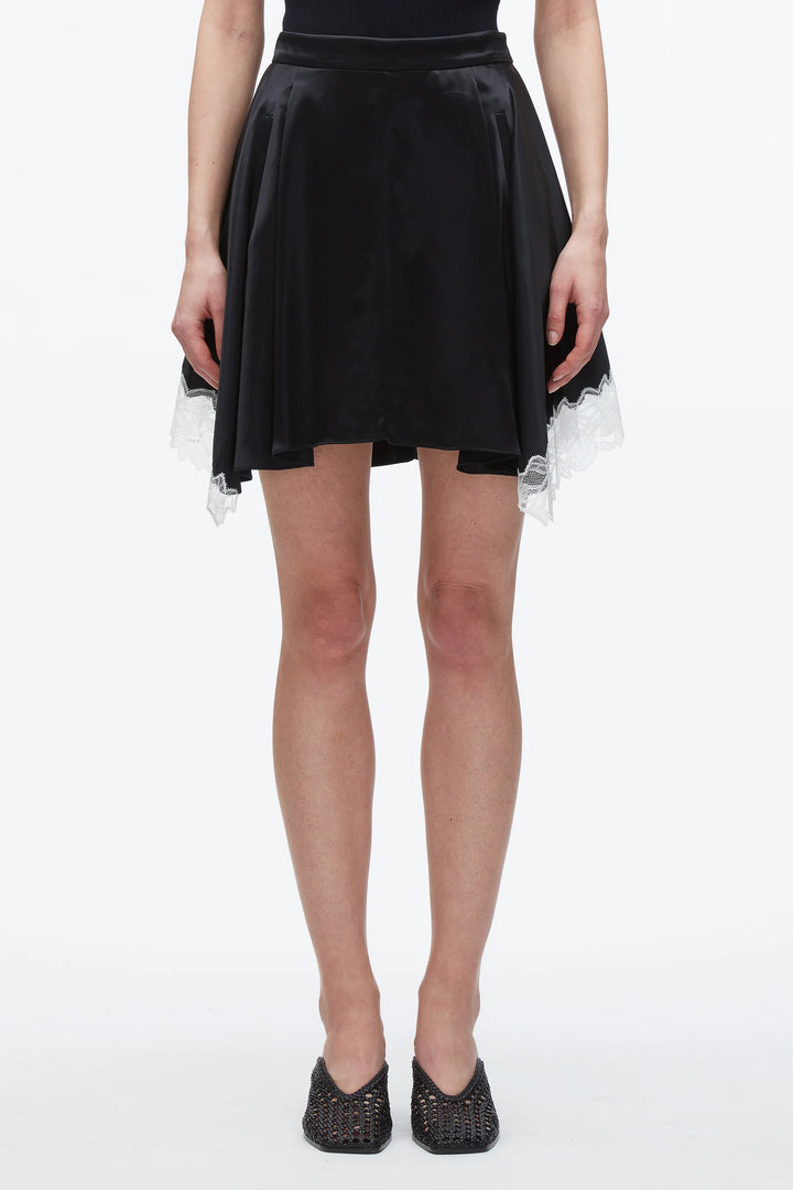 Liquid Satin Flounce Mini Skirt
