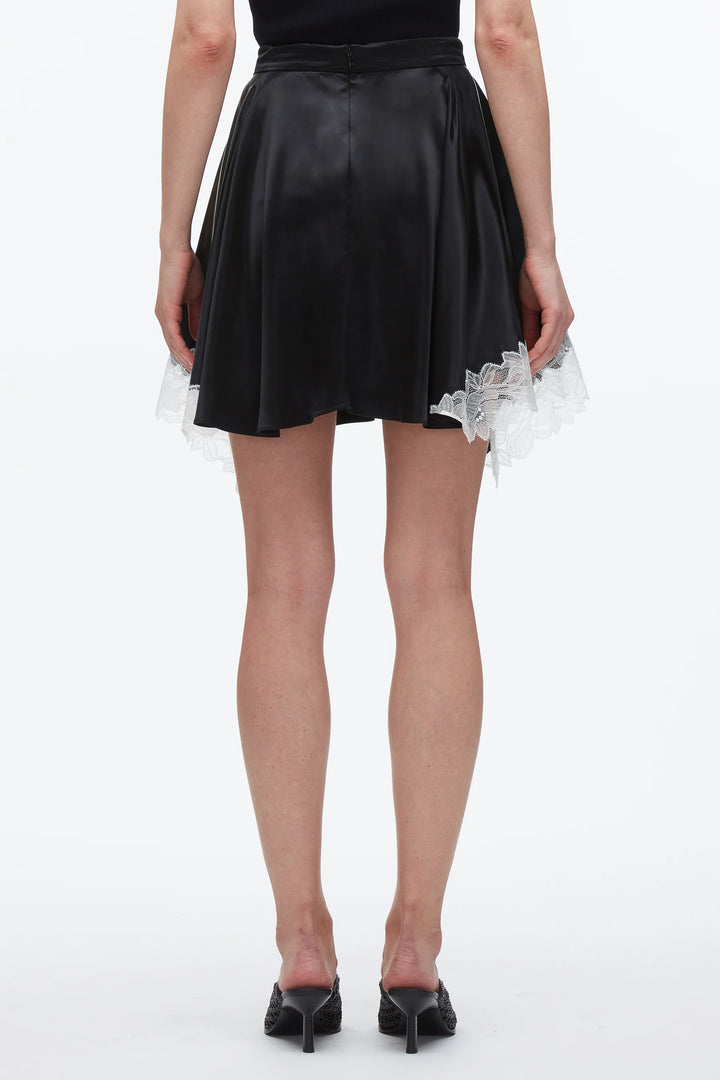Liquid Satin Flounce Mini Skirt