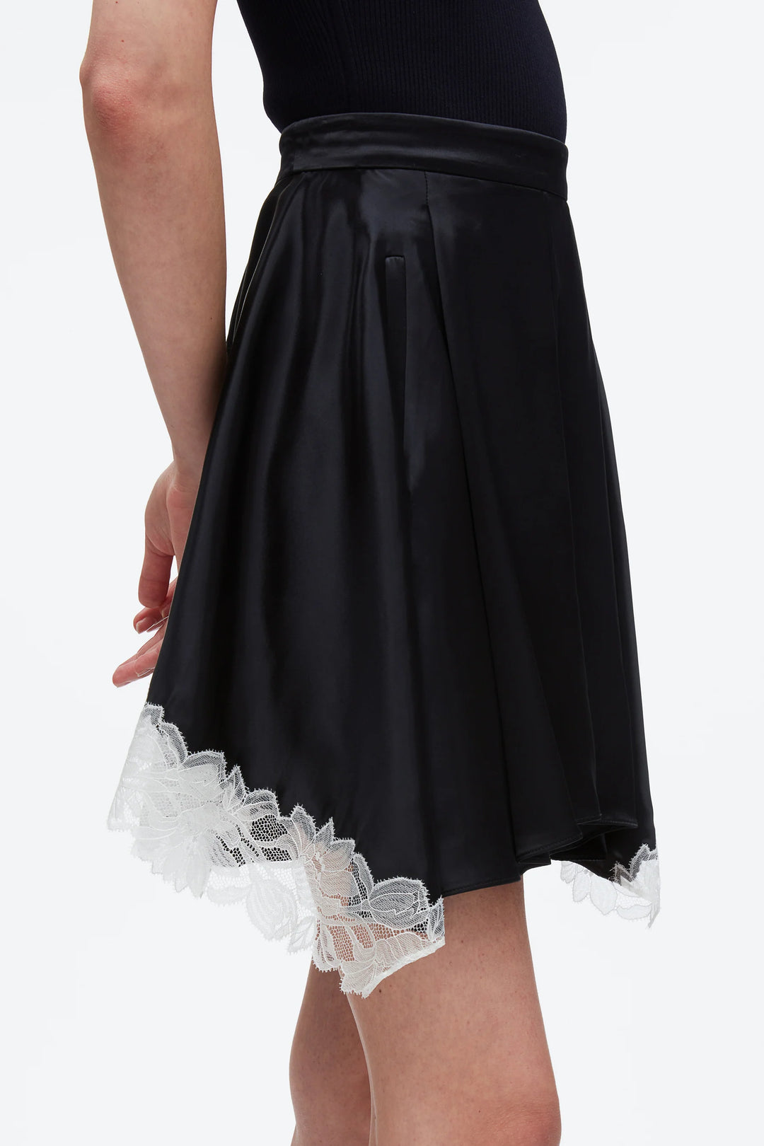 Liquid Satin Flounce Mini Skirt