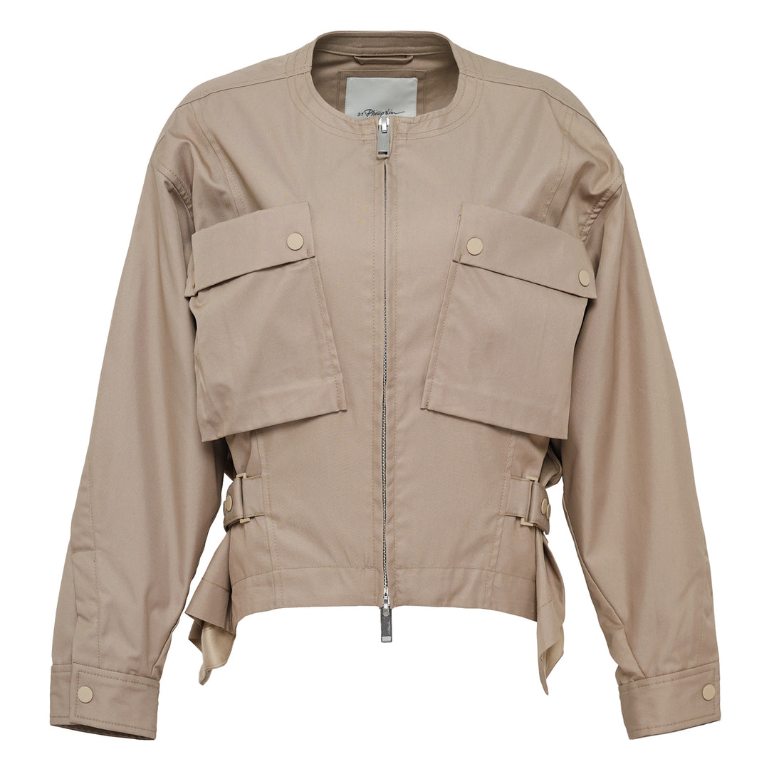 Cargo Jacket With Flounce Hem