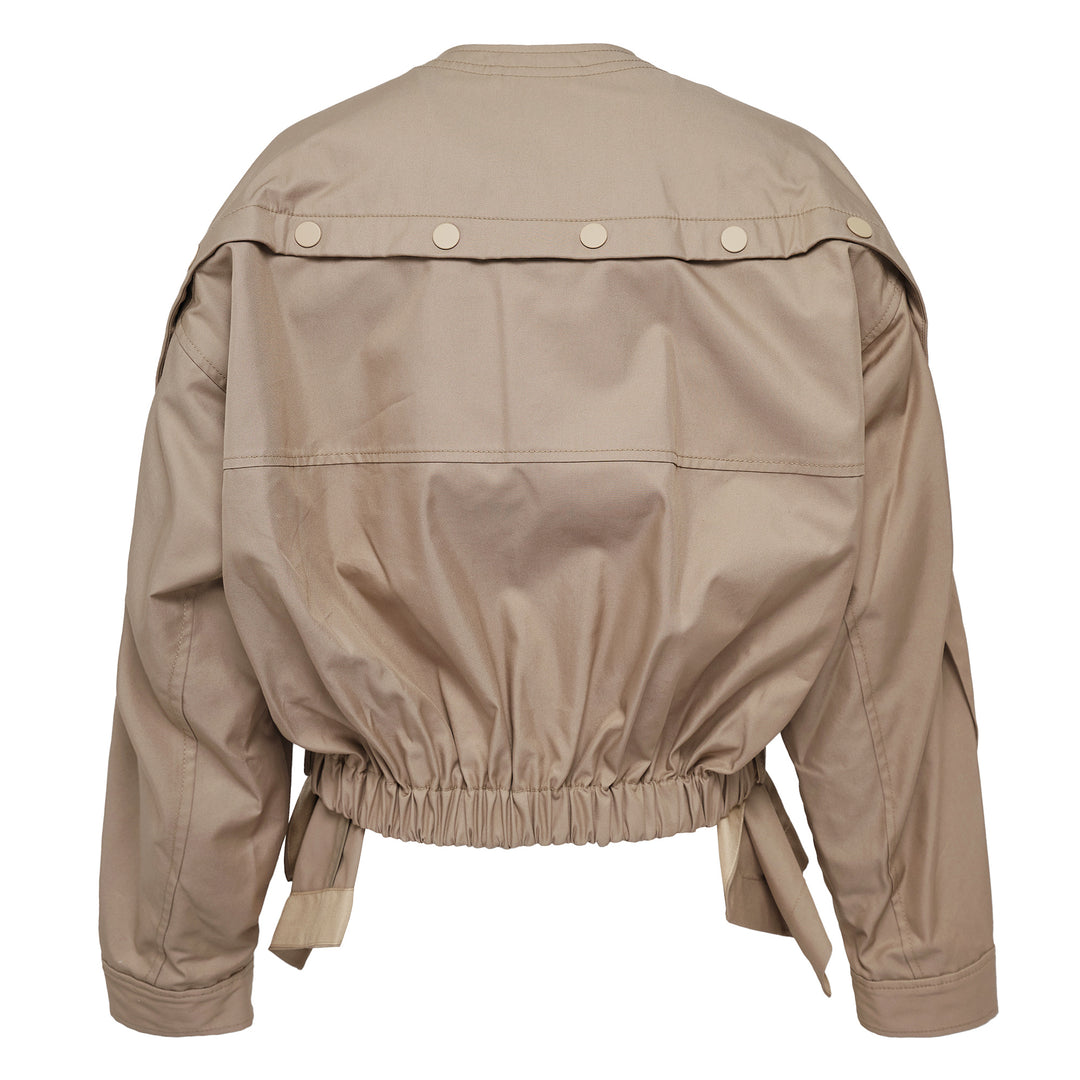 Cargo Jacket With Flounce Hem