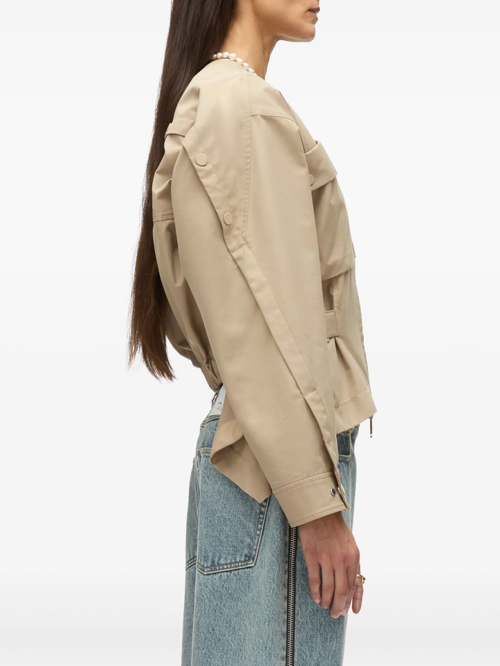 Cargo Jacket With Flounce Hem