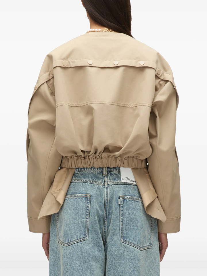 Cargo Jacket With Flounce Hem