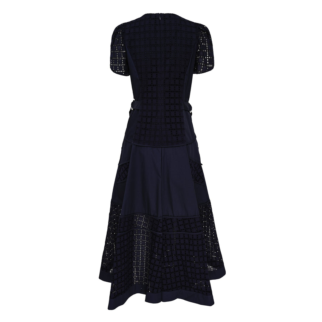 Broiderie Anglaise Grid Tulip Dress