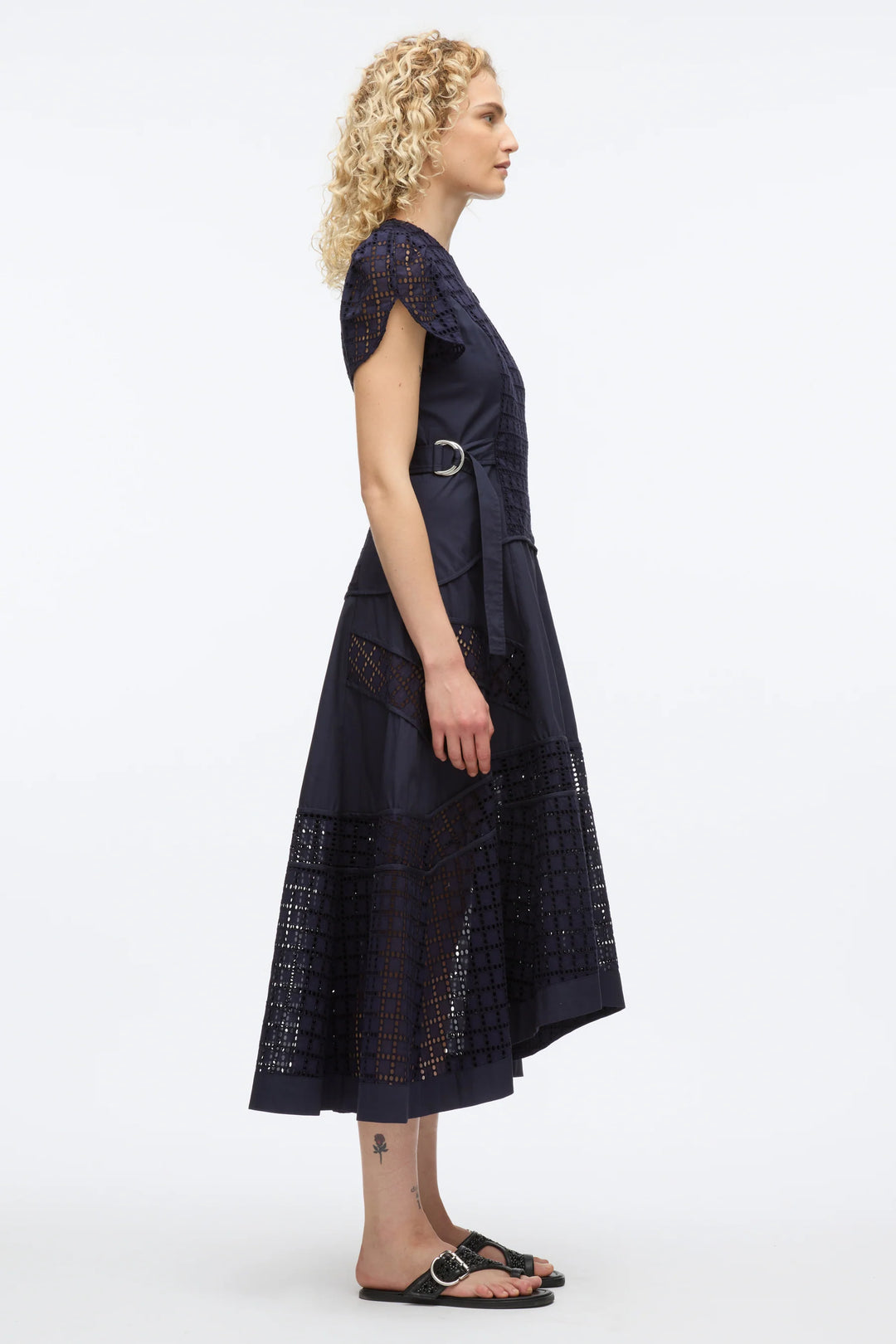 Broiderie Anglaise Grid Tulip Dress