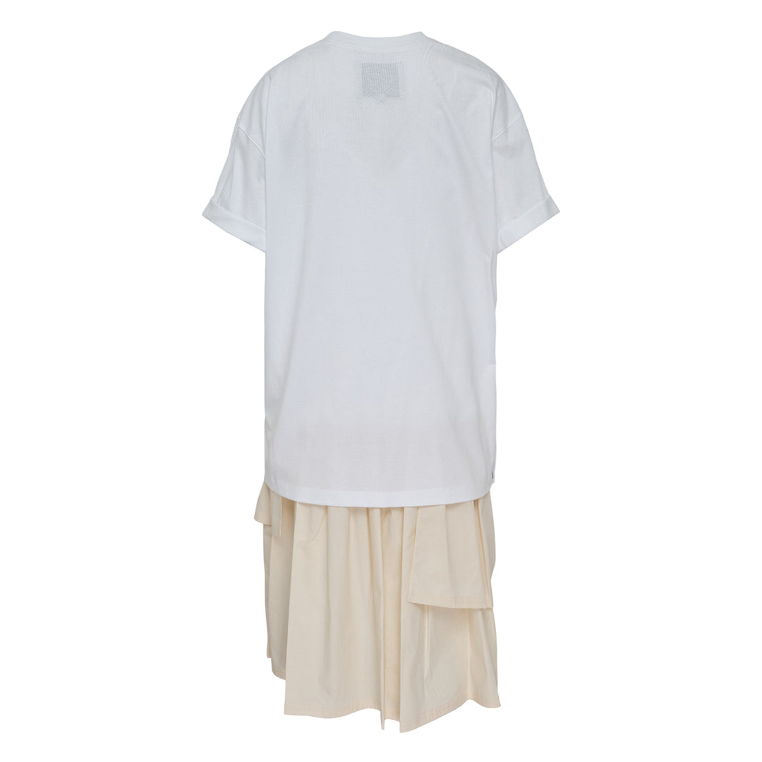 T-Shirt Combo Dress With Ruffle