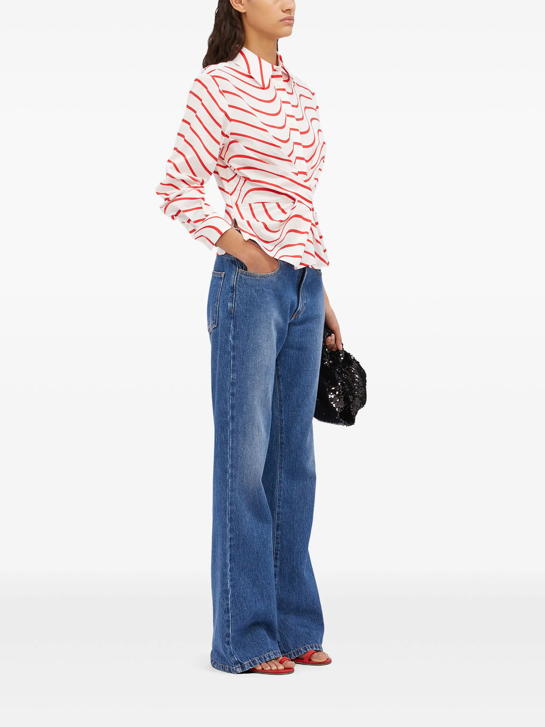 Striped Tie Front Shirt