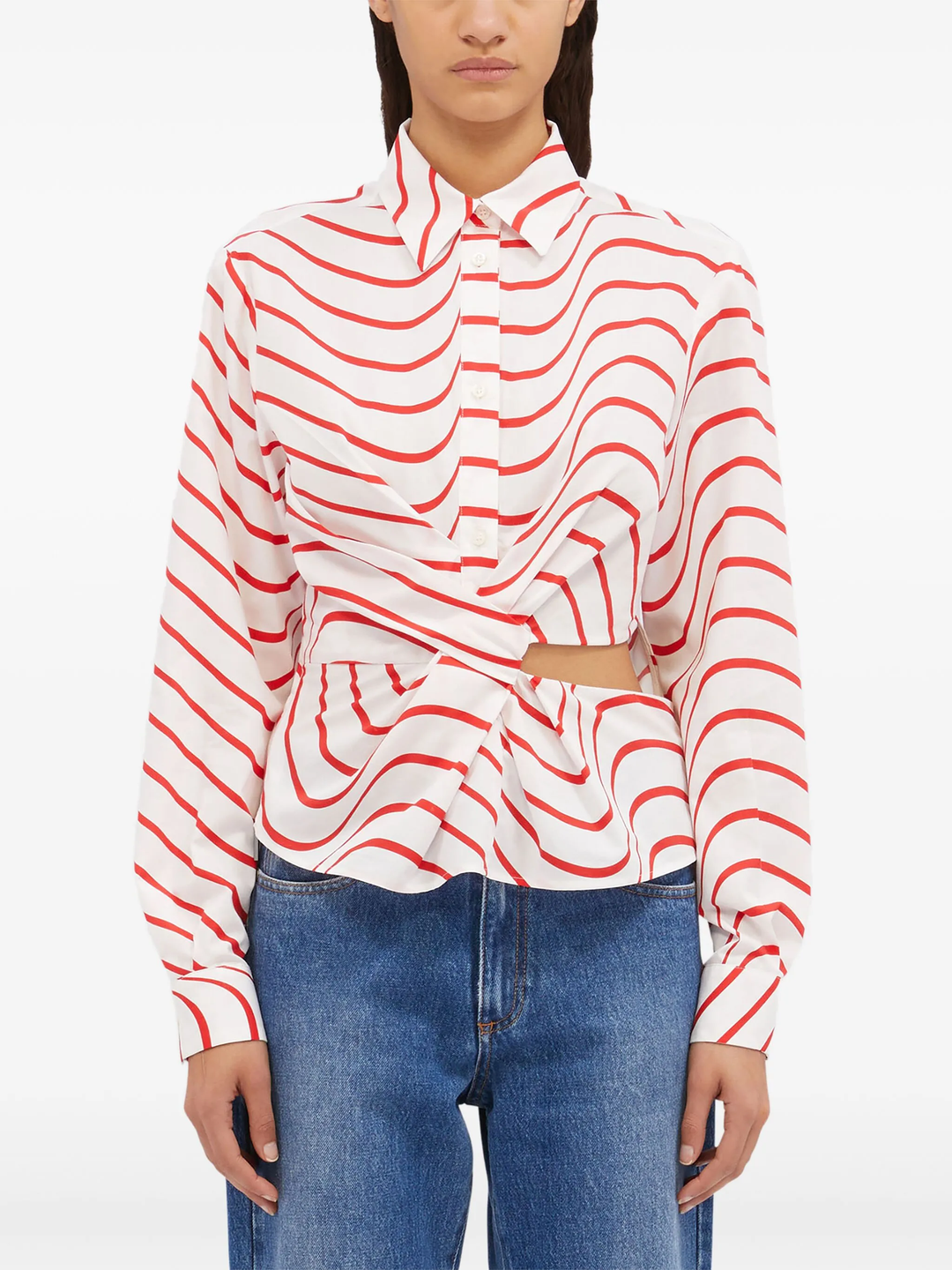 Striped Tie Front Shirt