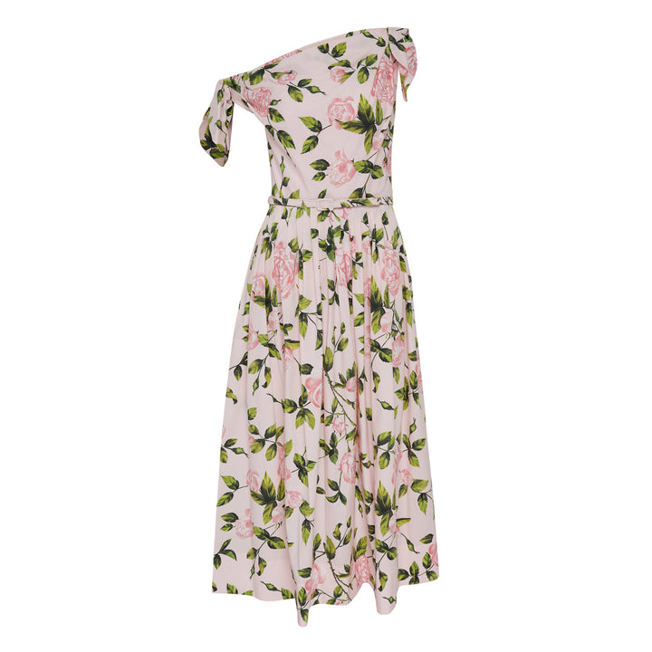 Sleeveless Tie Shoulder English Dress