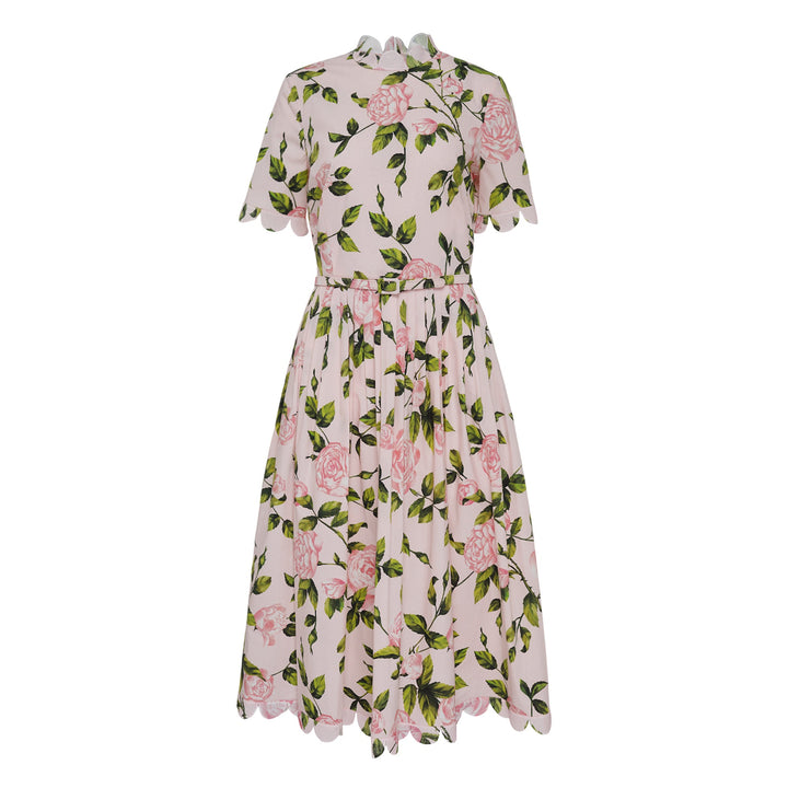 Short Sleeve Jewel Neck English Dress