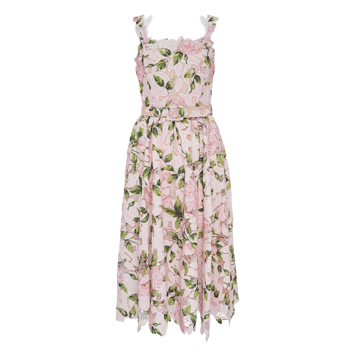 Sleeveless Printed Garden Rose Dress