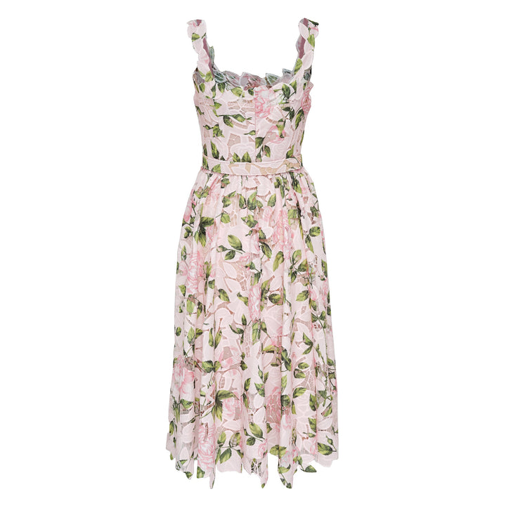 Sleeveless Printed Garden Rose Dress