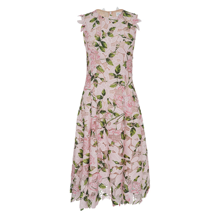Sleeveless Printed Garden Rose Dress