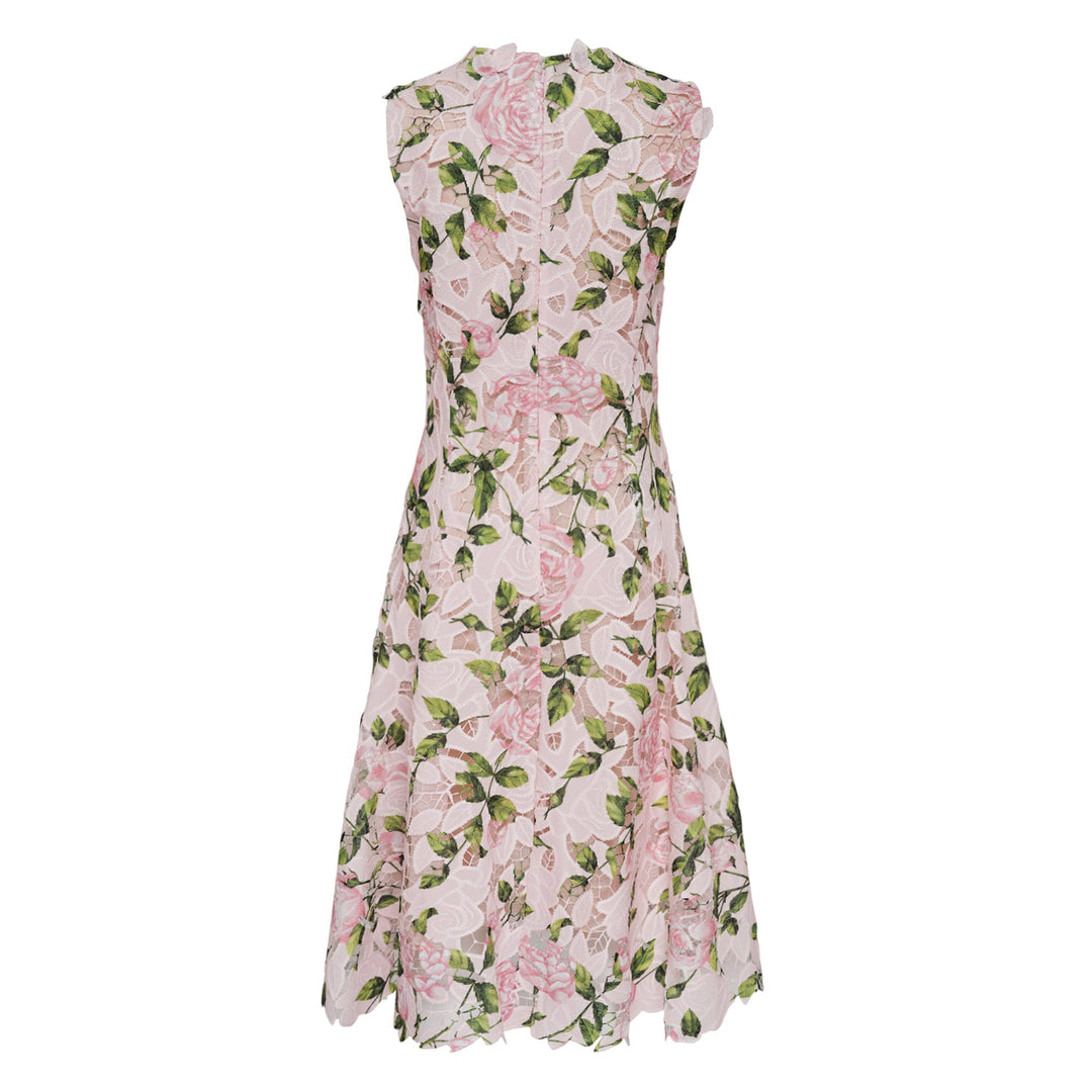 Sleeveless Printed Garden Rose Dress