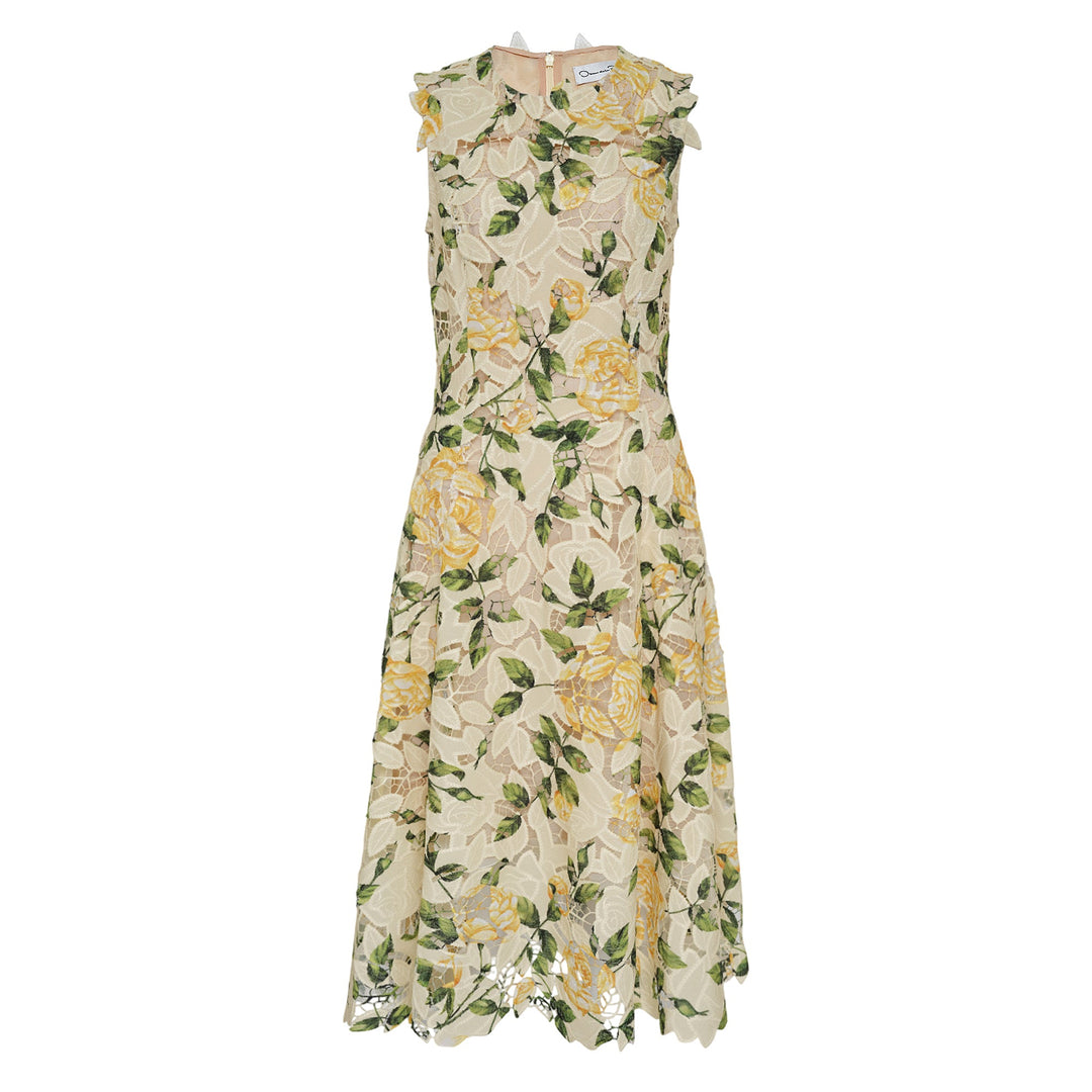 Sleeveless Printed Garden Rose Dress