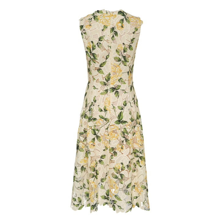 Sleeveless Printed Garden Rose Dress