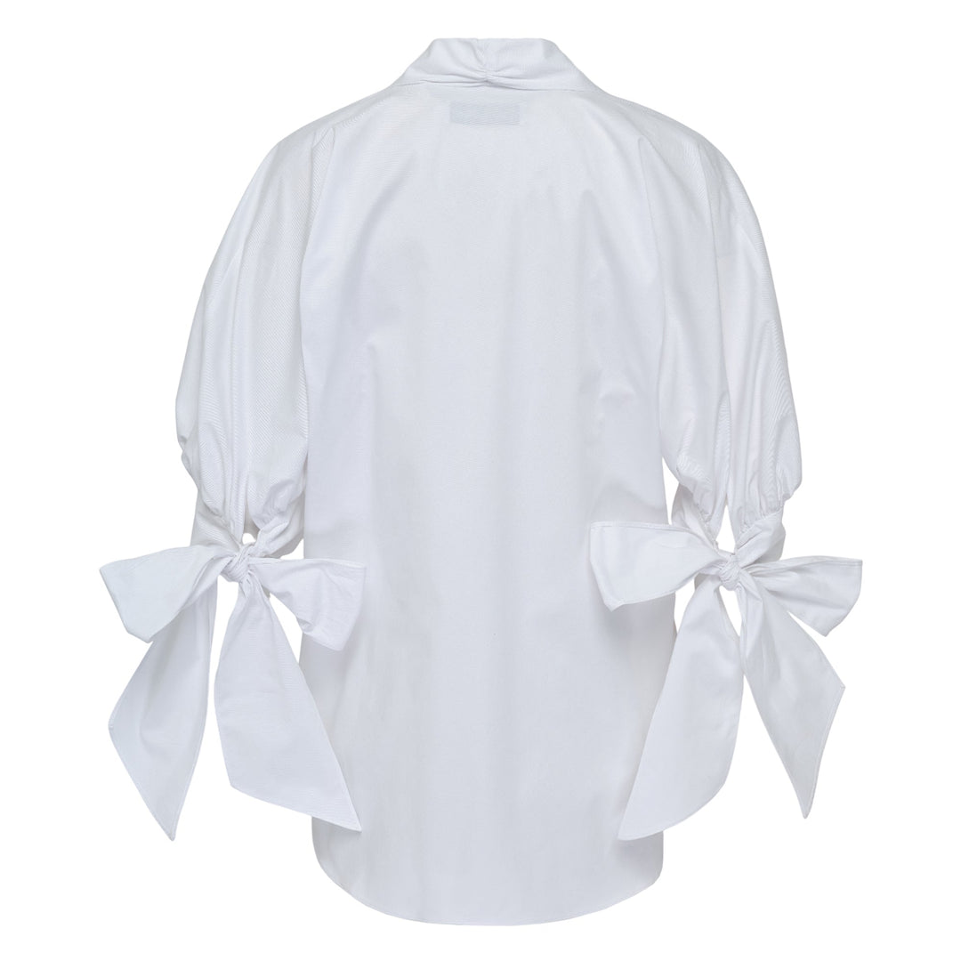 3/4 Sleeve Tie Neck Detail Top