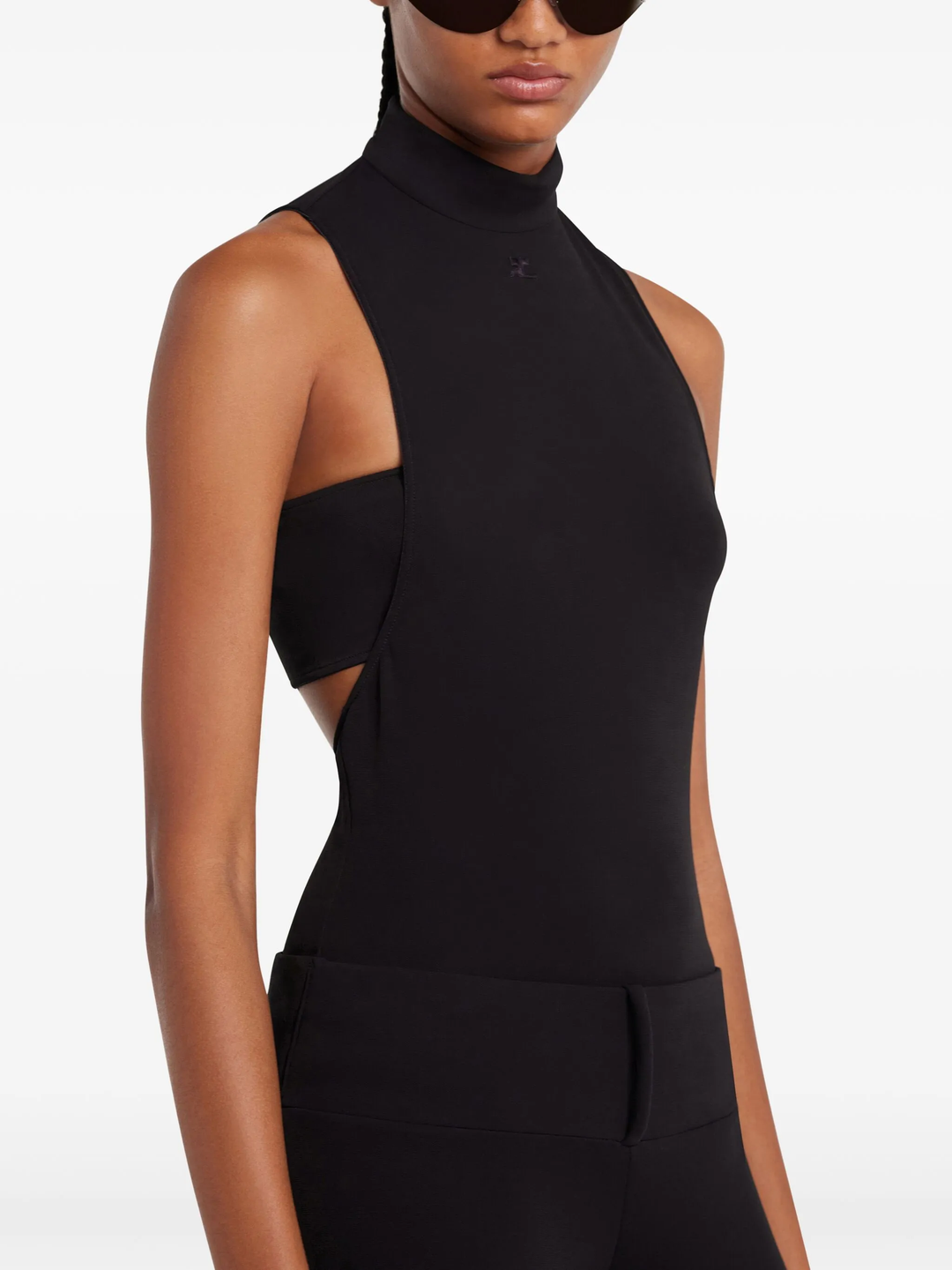 Mockneck Crepe Jersey Bodysuit