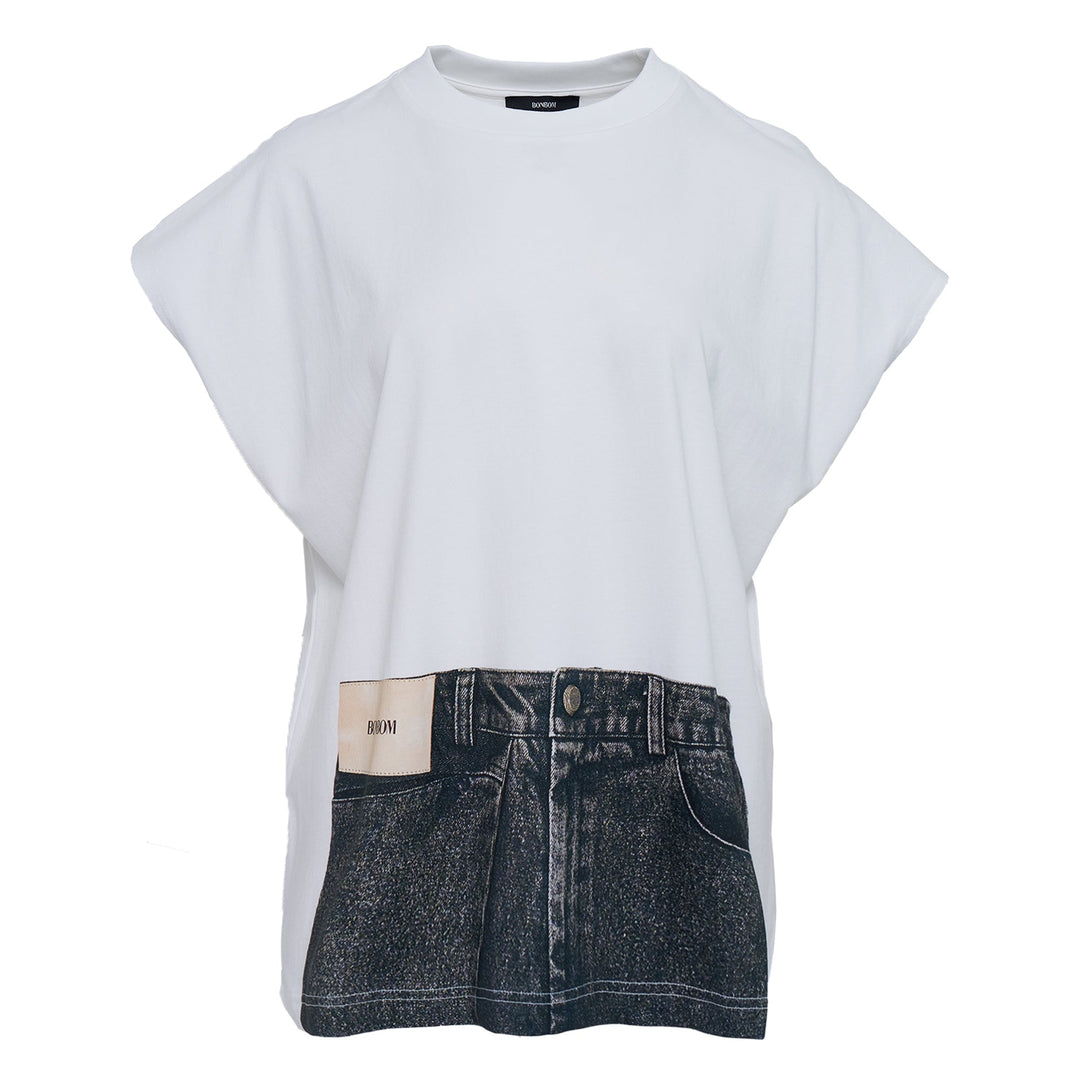 Archive Print Wide-Shoulder Tee