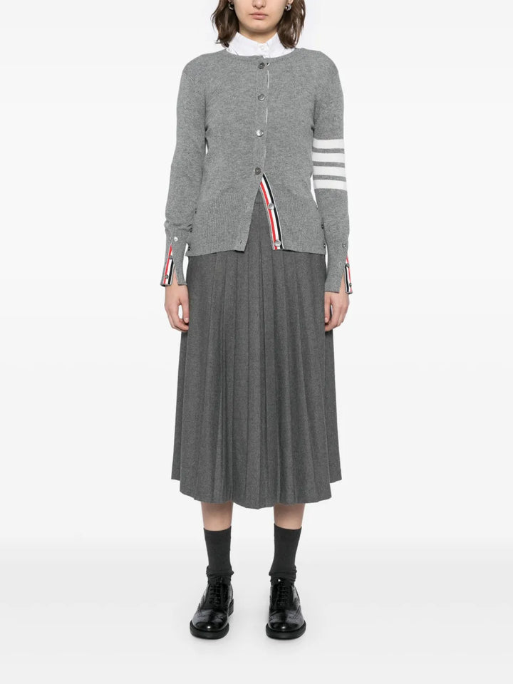 Classic Cashmere 4-Bar Crew Neck Cardigan