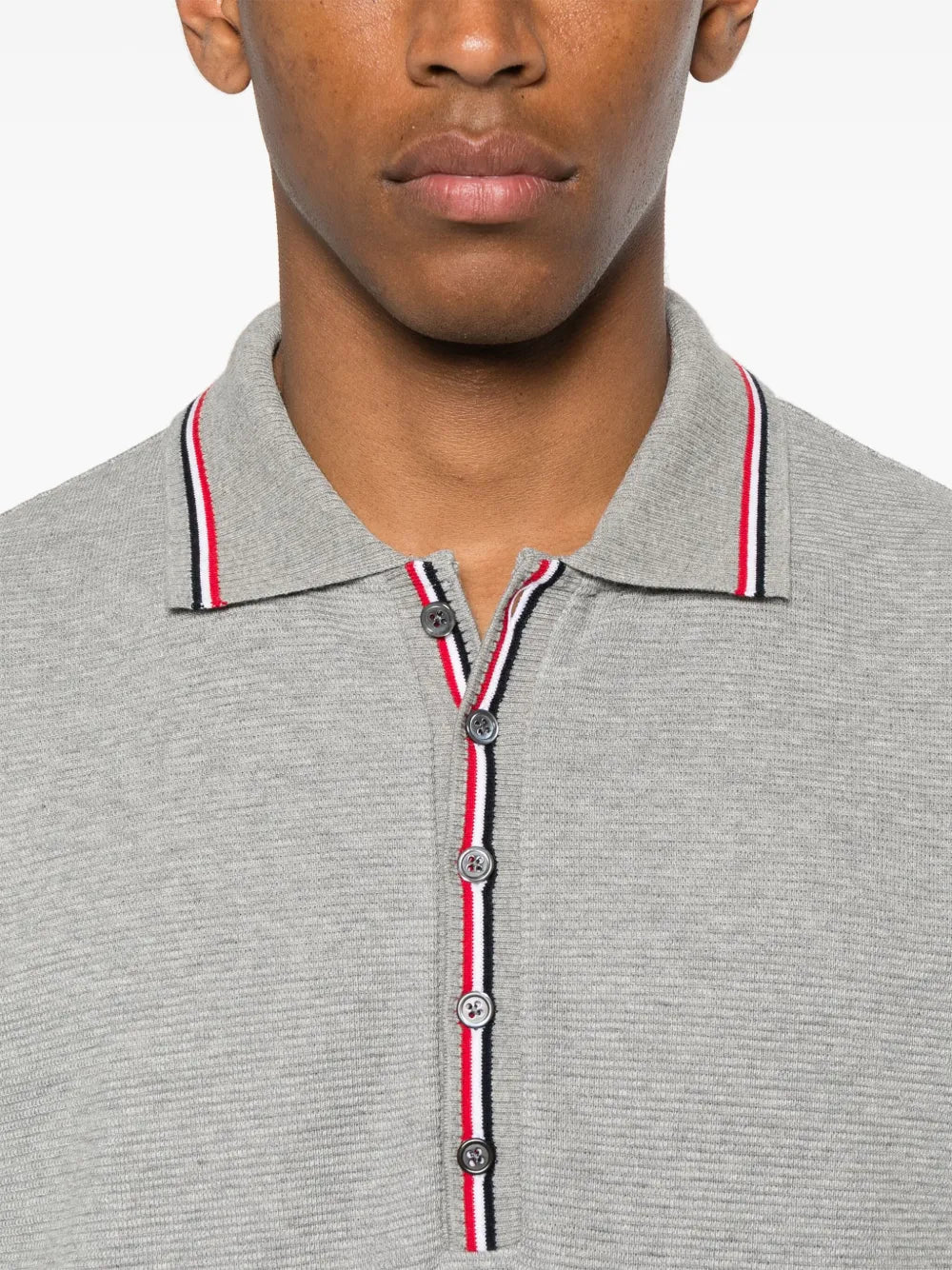 Cotton Waffle Rib Cuff Polo