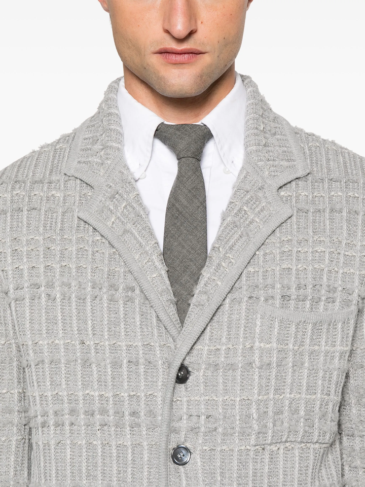 Seersucker Knit Tweed 4-Bar Cardigan