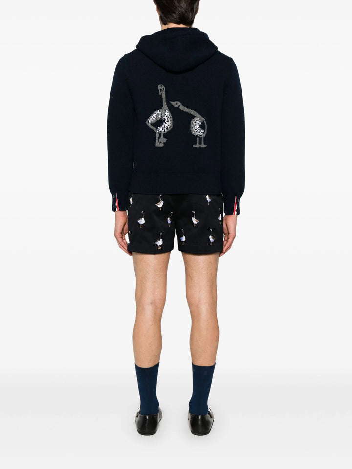 Geese Jersey Intarsia Zip Sweater