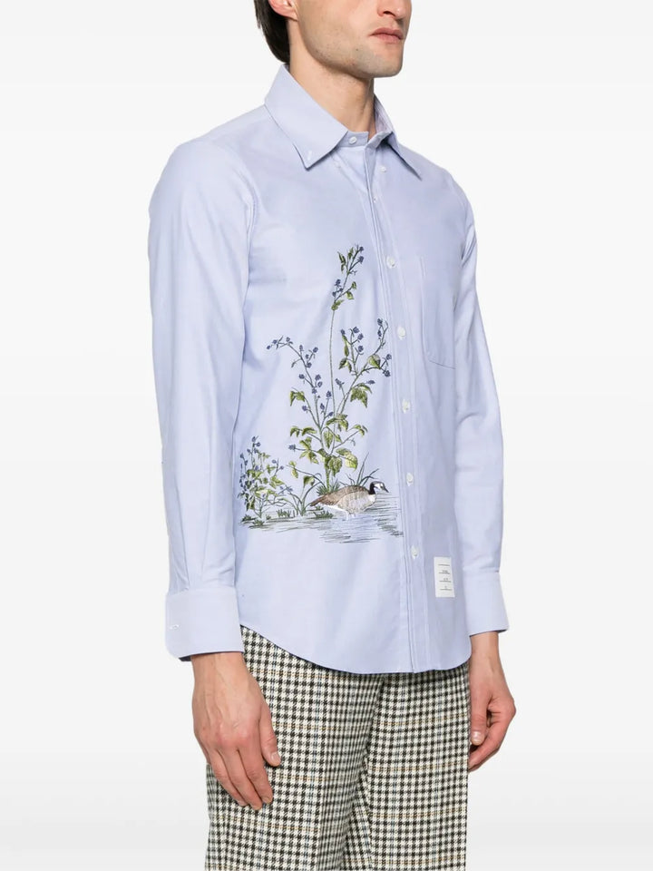 Goose Scenic Satin Stitch Oxford Shirt