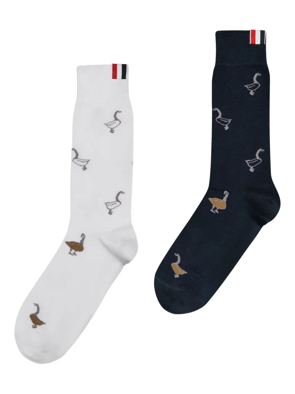 Funmix Geese Jacquard Mid Calf Socks Men